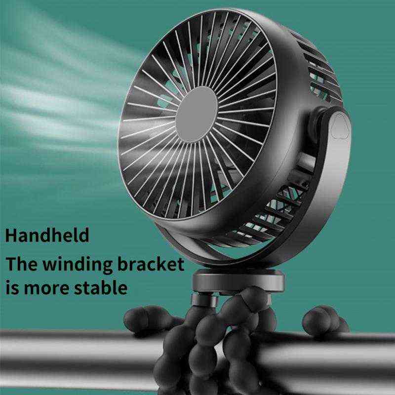 Electric Fans 2022 Baby Stroller Fan Handheld Air Conditioner USB Rechargeable Cooling Fan Mini Ventilator Silent Cooler Neck Fan T220907-image-800525460