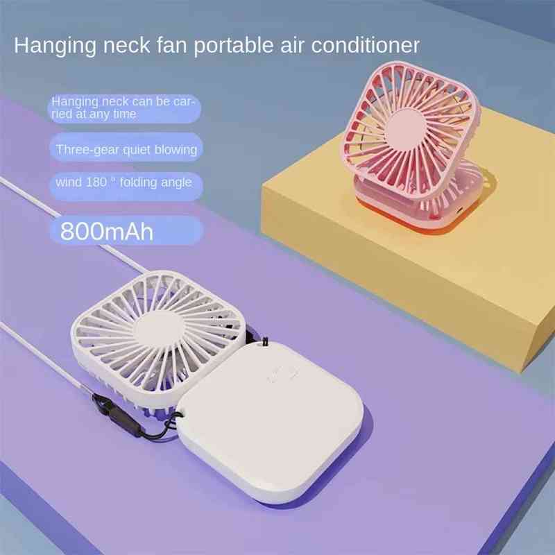 Electric Fans Handheld Mini Fan USB Hanging Neck Small Portable Rechargeable Electric Fan Multifunctional Folding Desktop Table Fan T220907-image-803195265