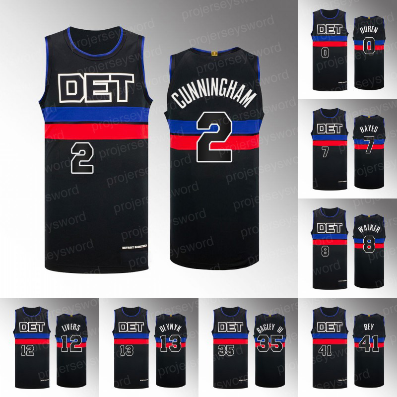 

Pistons Cade Cunningham 2023 DET Statement Edition Jersey Jaden Ivey Marvin Bagley III Alec Burks Hamidou Diallo Killian Hayes Cory Joseph Kelly Olynyk Kemba Walker, Black