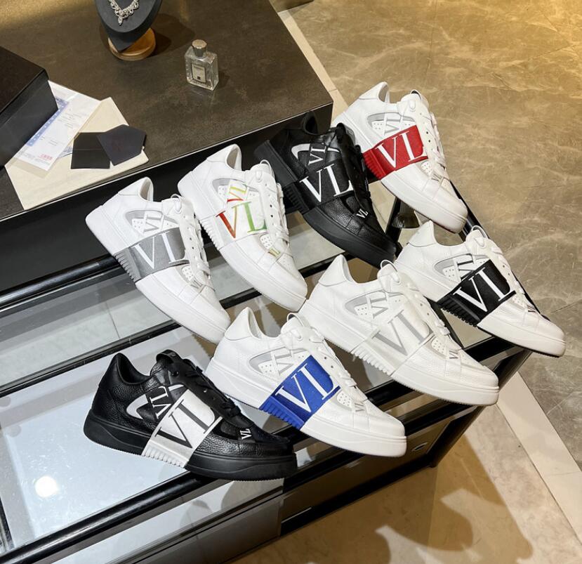 

Designer Sneakers Casual Shoes Men Womens Fashion White Shoe Genuine Leather Luxurys Brand Embroidered Flat Bottom Sports Size 35-44 No Box