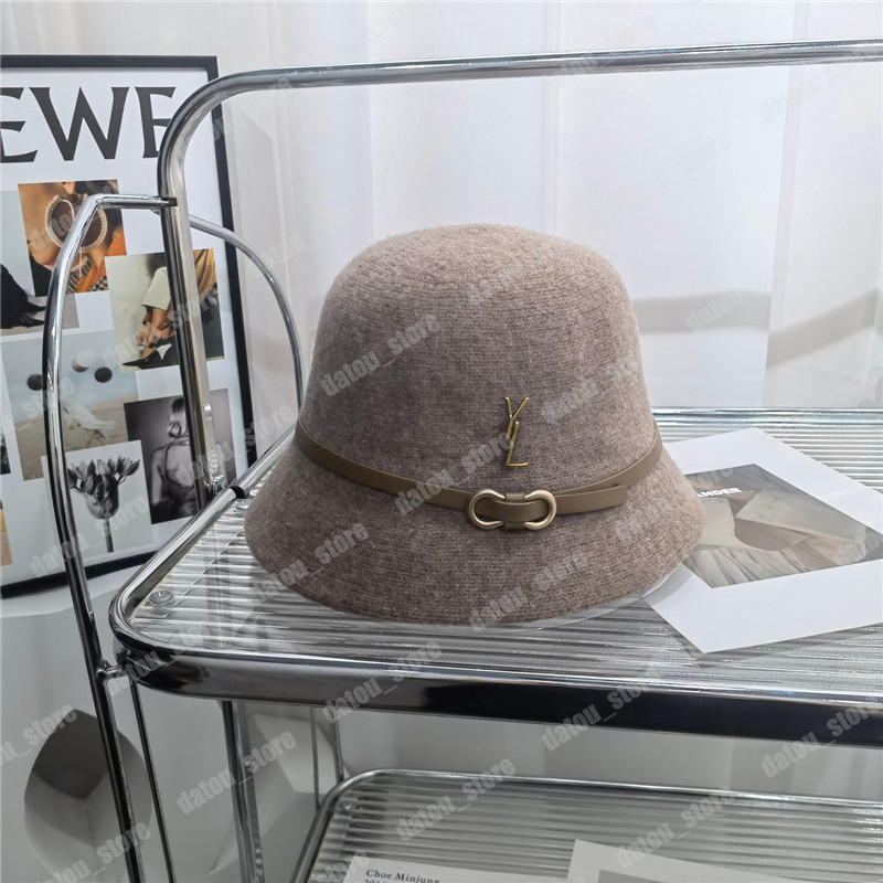 

Fashion Women Bucket Hats Designer Winter Cashmere Lady Fedora Luxury Brand Beanies Bonnet Fashion Woolen Woman Caps Y Formal Dress Hat, Y1
