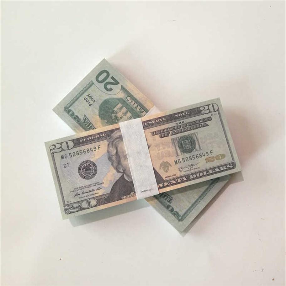

USA Dollars Banknote Paper Novelty Toys Fake Money Copy 2050100 Dollar Prop Money Realistic Double Sided Stack Full Print Fake268F