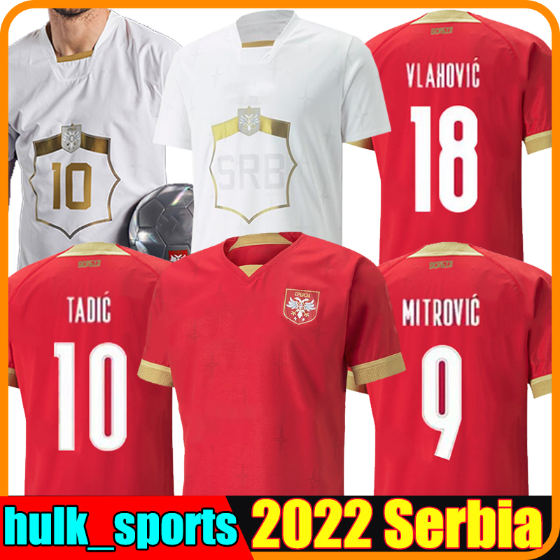 

2022 SERBIA soccer jerseys TADIC MITROVIC Serbie North Macedonia Armenia Vlahovic MILIVOJEVIC 22/23 Kostic KOLAROV SERGEL JOVIC Men football shirt uniforms, Saierweiya 22-23 away
