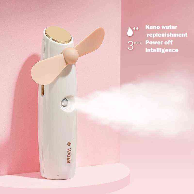 Electric Fans Mini Fan Air Cooling Humidifier Handheld Air Conditioner Portable Cooling Water Mist Fan USB Charging Water Humidifying Fan T220907-image-802574382
