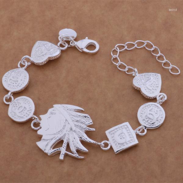 

Link Bracelets AH065 Sterling Bracelet Fashion Jewelry Lovely /ajhajaoa Axjajoqa Silver Color