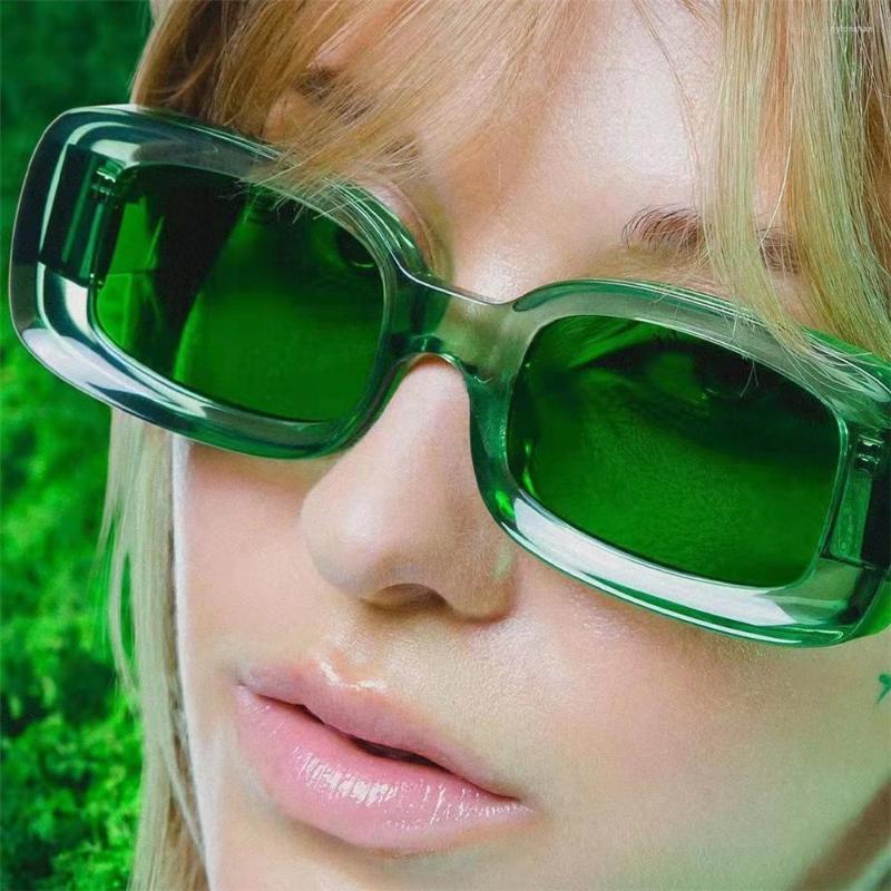 

Sunglasses Small Rectangle Clear Blue Men Women Retro Sun Glasses Vintage Shades Square UV400 Eyewear