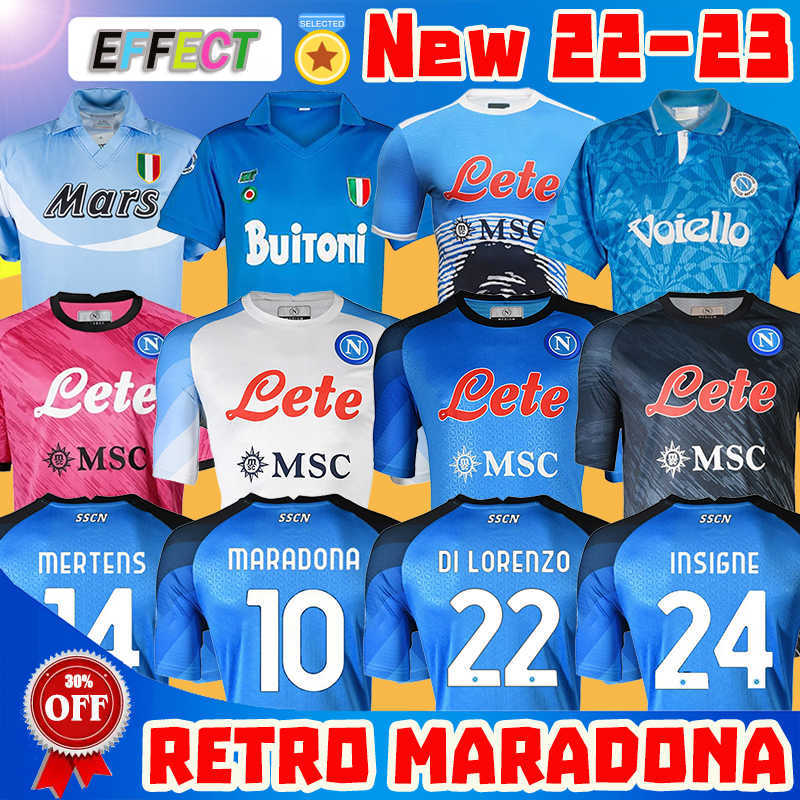 

2022 2023 New Napoli MARADONA Soccer Jerseys 22/23 Home Blue Away White Third Black DI LORENZO H. LOZANO INSIGNE OSIMHEN MERTENS Retro 1987, 22-23 third black +patch