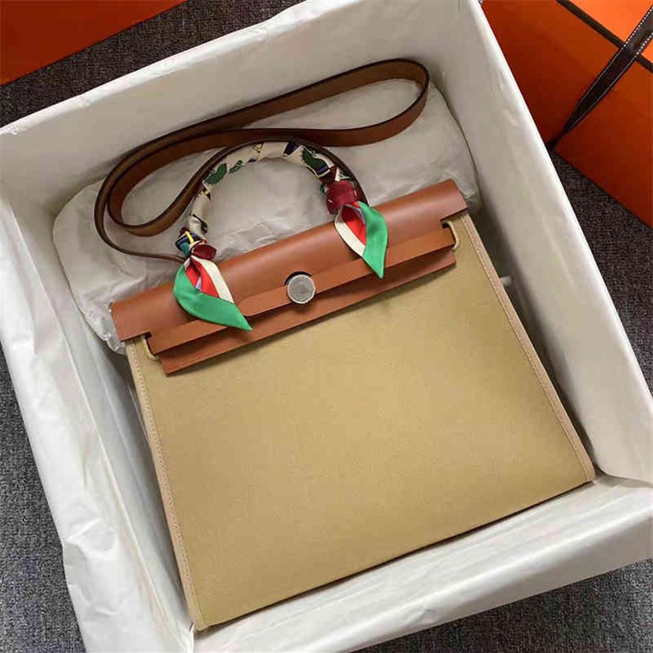 

herbag Designer Herme Bags Kely 2023 type Messenger Handbag herbag canvas collage cowhide shoulder bag leisure hand carry mother bag255f 1MUV, No bag