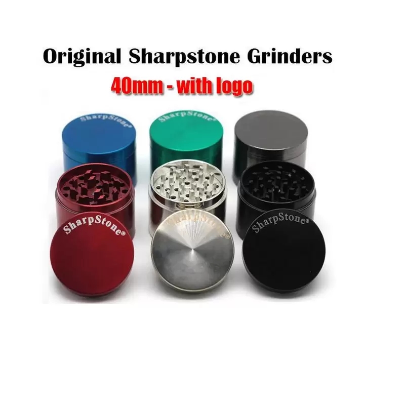 

Smoking Accessories Original Sharpstone Grinders Zinc Alloy Herb Grinder Tobacco Sharp stone 4Layers 40/50/55/63 DHL