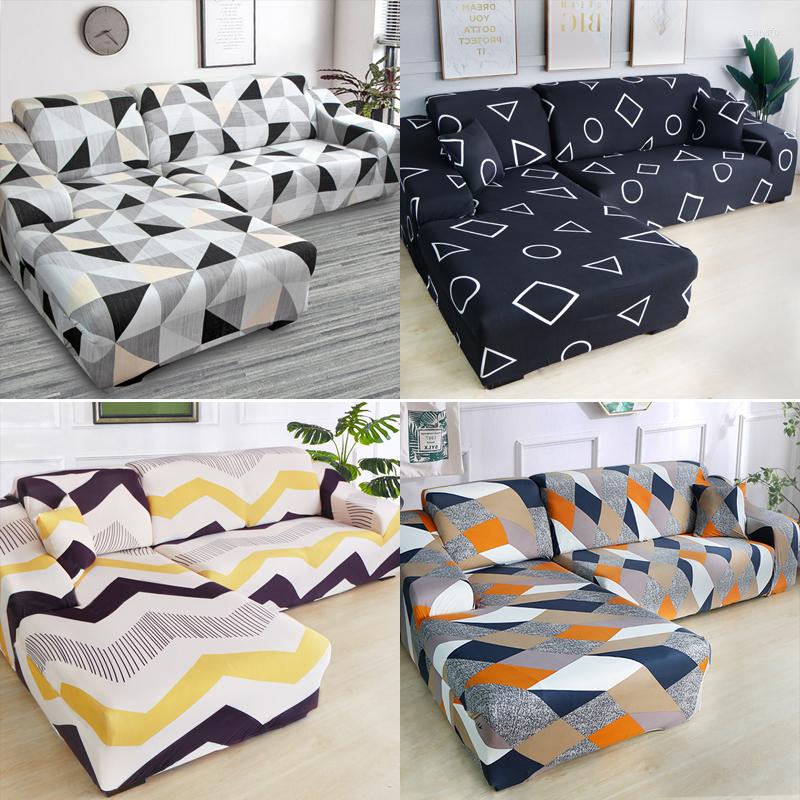

Chair Covers L SHAPE Chase Long Geometric Printed Spandex Sofa For Living Room Stretch Slipcovers Couch Cover Corner