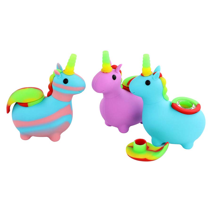 

Hand pipes smoking pipe silicone unique unicorn shape style smoke accessories