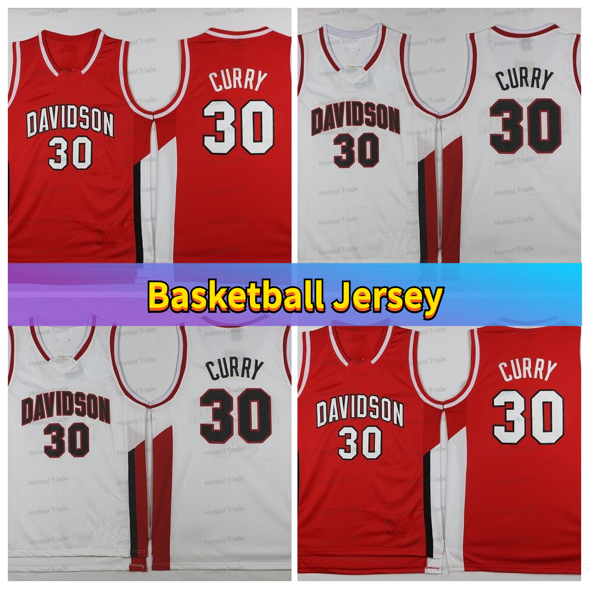 

NCAA Stephen Curry 30 Basketball Jersey Knights High School Davidson Wildcat College Stitched University Red Mens Jerseys