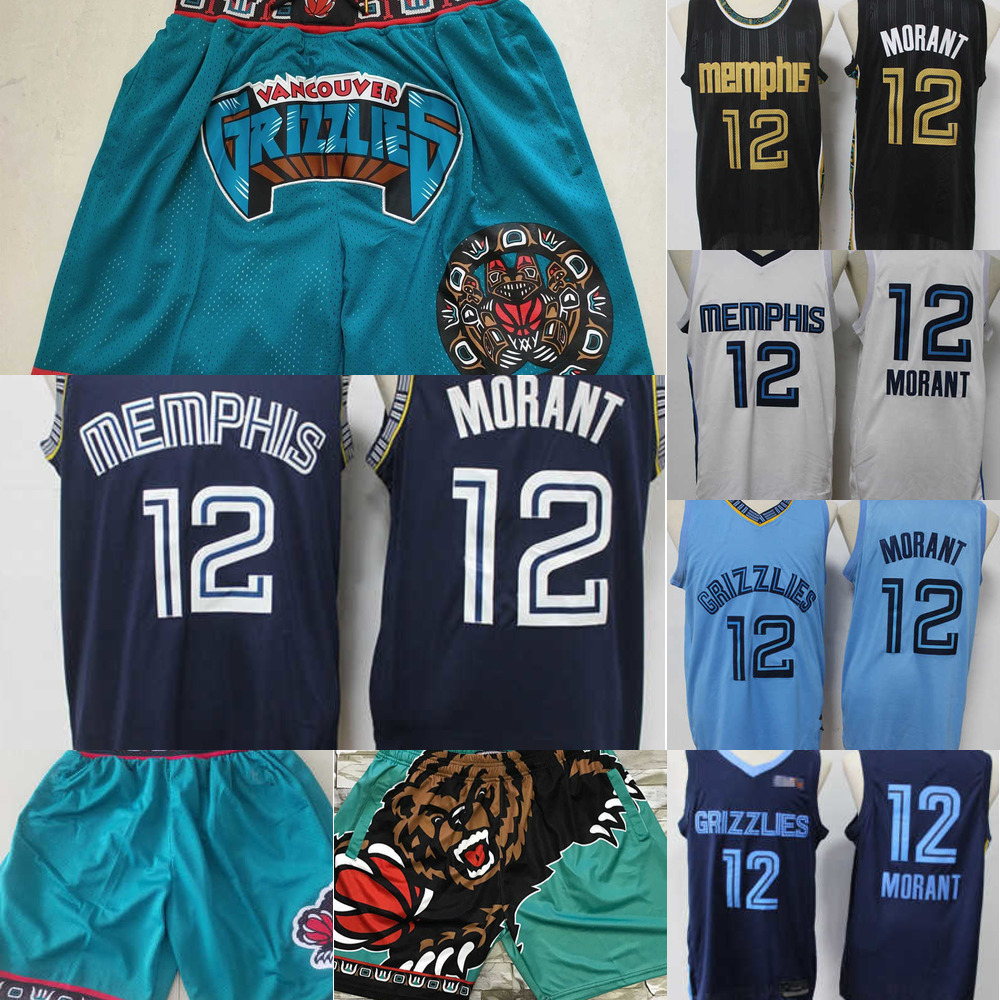 

Basketball Shorts Jerseys 2022 Memphis''Grizzlies''MEN Throwback Jersey Bryant 50 Reeves Mike 10 Bibby Ja 12 Morant green Blue, Color