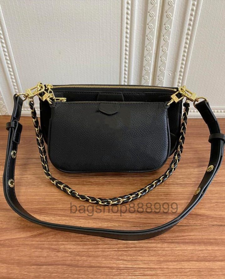 

Fashion bags women Genuine Leather bag with letters classic presbyopic Pouch handbag lady crossbody handbags 2022 quality, Black