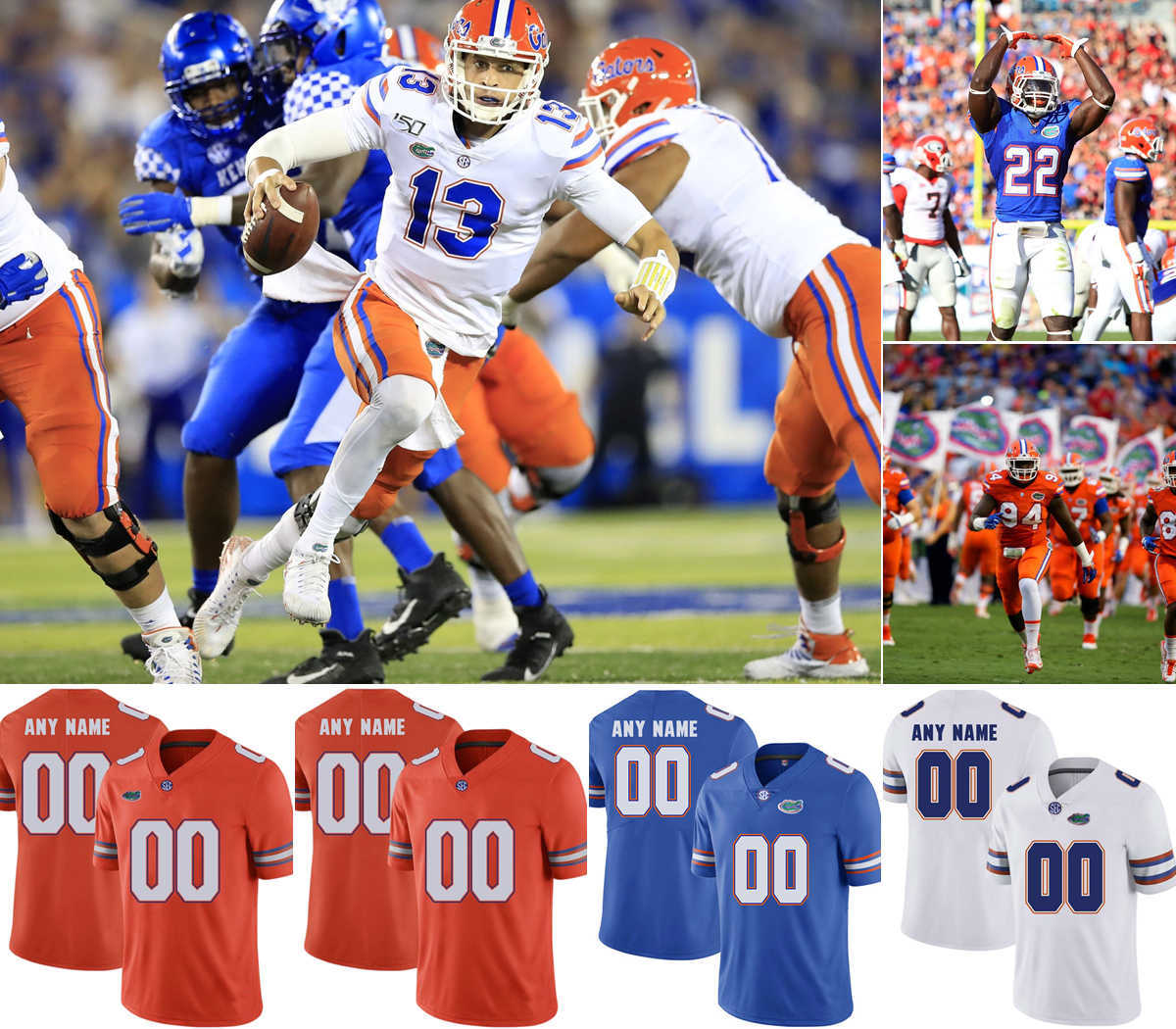 

NCAA Florida Gators College Football Jerseys 6 Jeff Driskel Jersey 11 Kyle Trask 15 Tim Tebow 22 E.Smith 81 Aaron Hernandez Kyle Pitts Feleipe Franks Hammond Custom, Custom name number