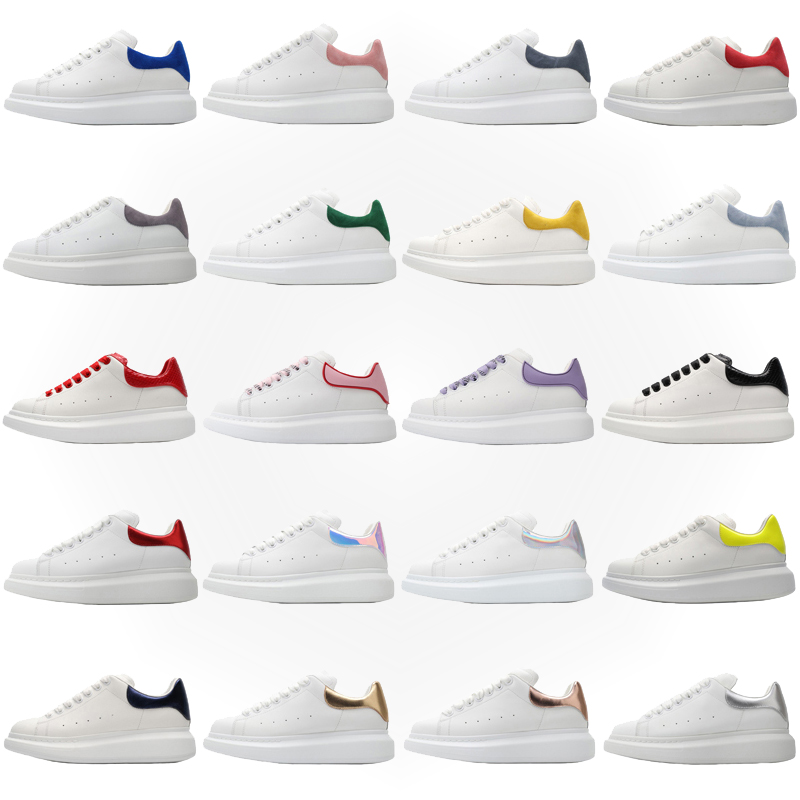 

McQueens Sneaker White Sized Platform Casual Shoes Sandal Designer Woman Man High Top Espadrilles Flats Sneakers M5 Men Women Black Leather Velvet Suede Lace Up Shoe, 20