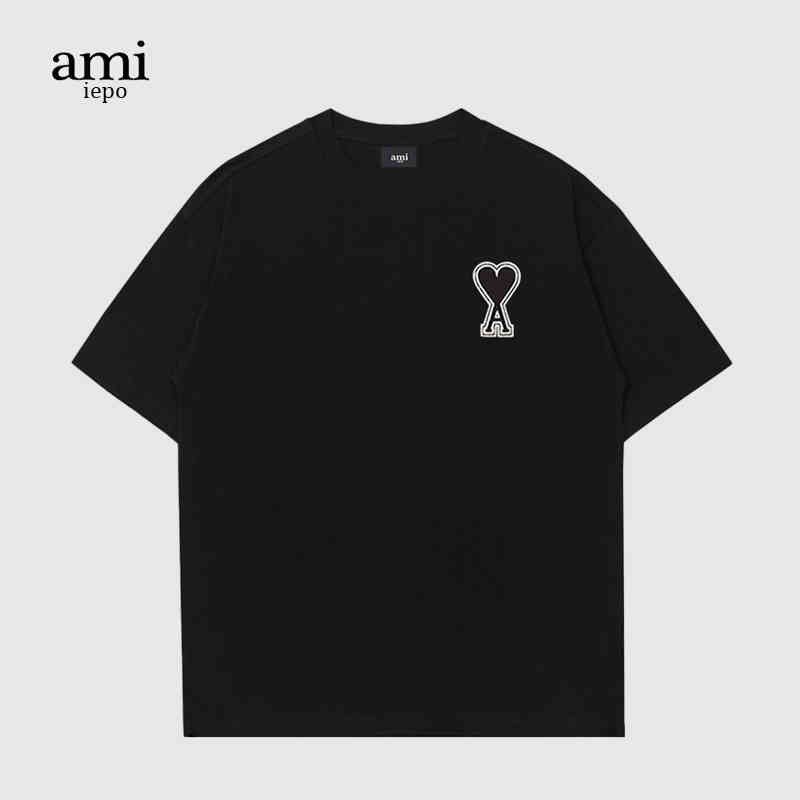 

t Shirts Mens Classic Amies Trendy Oversize 2022 Summer Love Short Sleeve Embroidery Loose Round Neck Sleeve Casual Cotton Fashionable Polo Shirt, Sky blue big love gray label