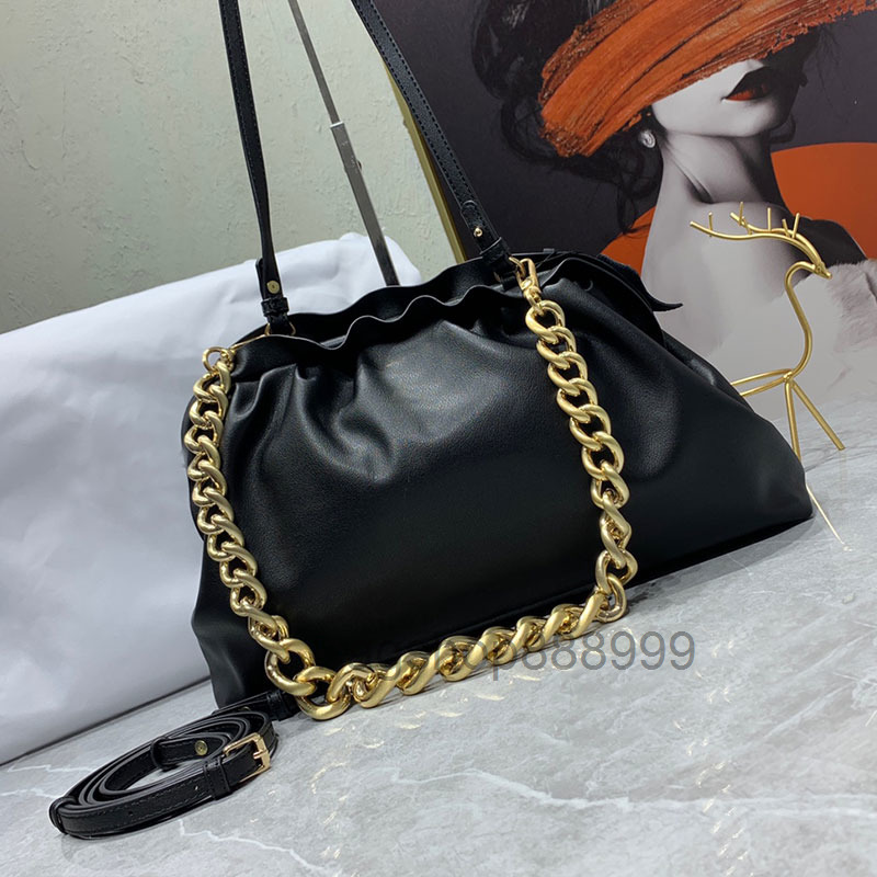 

Sheep Skin Cloud Bag Large Capacity Crossbody Back Bags Women Genuine Leather Chain Shoulder Handbag Three Straps 2022 quality