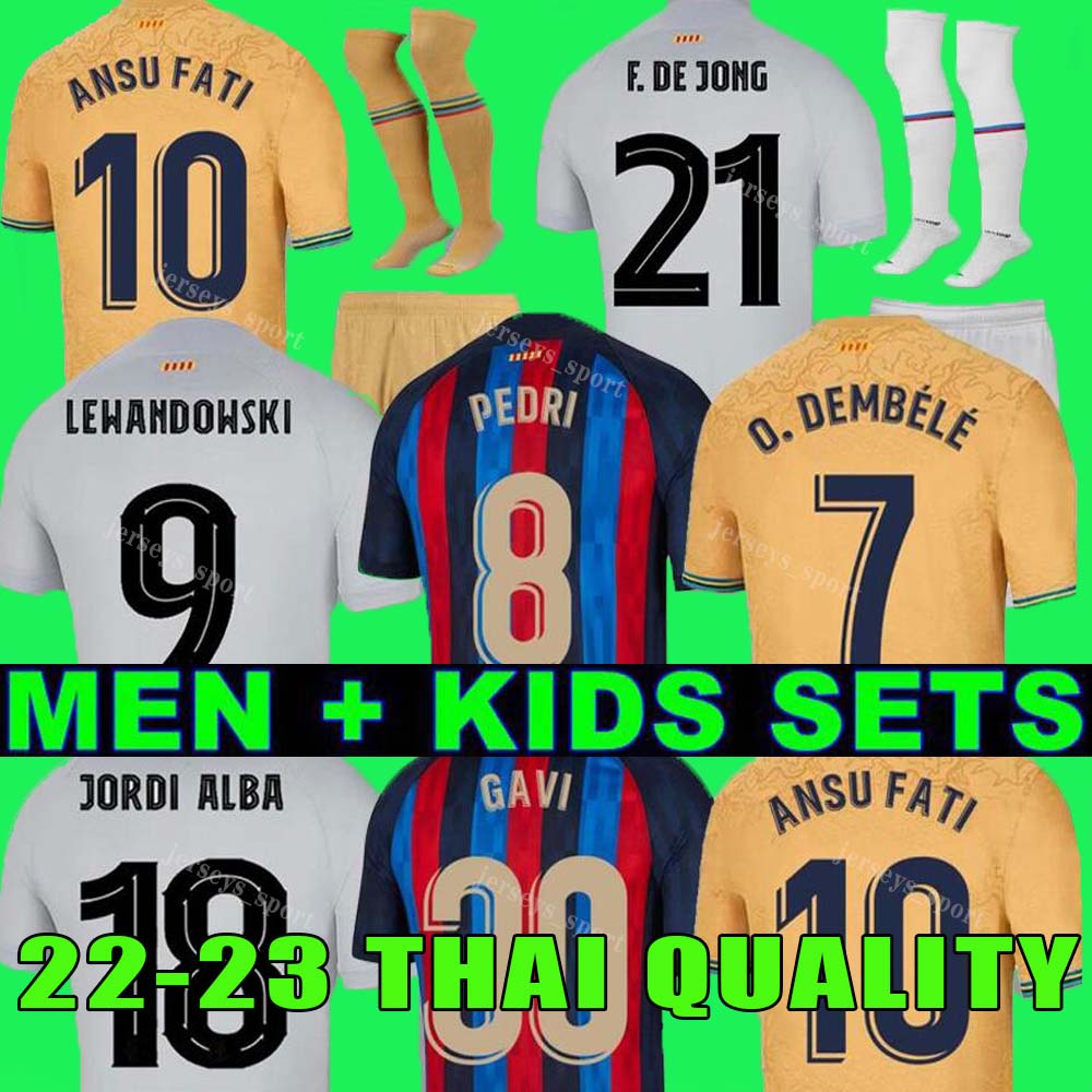 

22 23 PEDRI LEWANDOWSKI soccer jersey GAVI camiseta de futbol FERRAN 2022 2023 FC ANSU FATI RAPHINHA barcelonaS DEST football shirt men kit kids equipments KOUNDE, 22 23 home aldult lfp