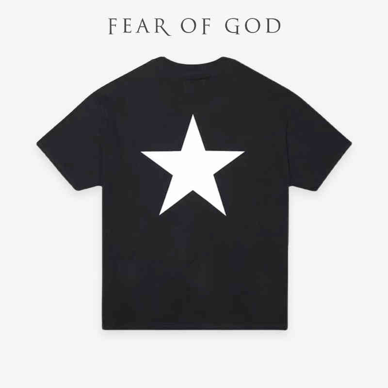 

Designer Summer 2023 Cotton t Shirt Summer Fear of Goddess FogEssentilass 22ss Double Thread Five Pointed Star Limited Short Sleeve t Shirt Ins QPBX, Apricot