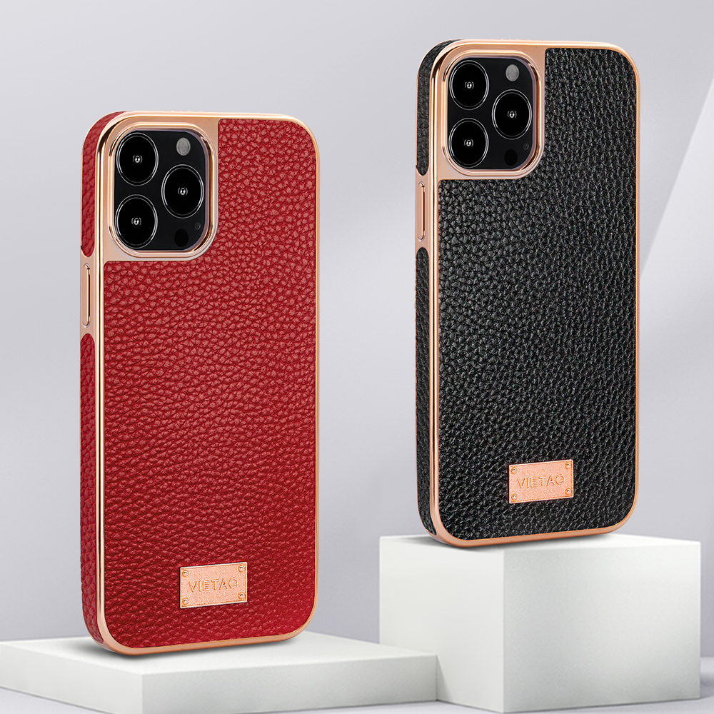 

Litchi pattern electroplating Cell Phone Cases for iPhone14 Pro all-inclusive sticker iphone13 12 11 XR microfiber leather phone case, Brown