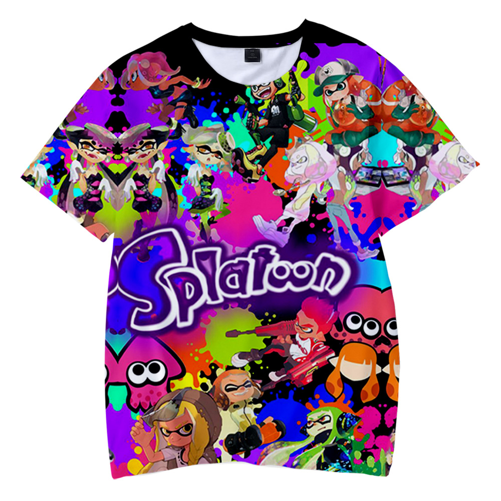 

Game Splatoon 3 Merch Tshirt Fashion Casual Short Sleeve Clothing, 06