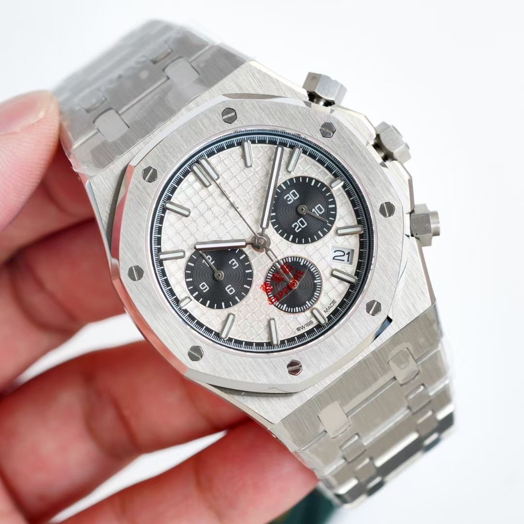 

2022 Japanese watches 41mm function Dial Manual Scanning Quartz Movement Chronograph Stainless Steel Making Fashion Men's wristWatch, 10