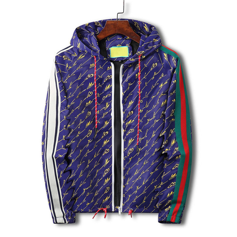 

Fashion Mens Designer Jacket Coats Stylist Striped Slim Print Pocket Wind Casual Baseball Jackets Zip Hoodie Coat Plus M, No