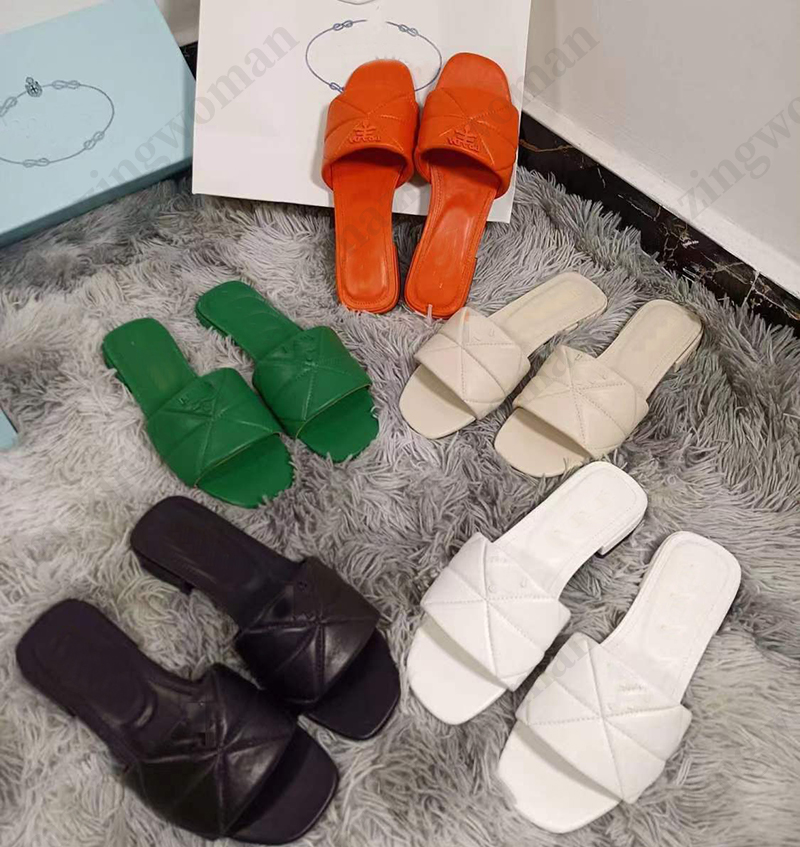 

Ladies Sandals Flats Heel Calfskin Sandal Leather Slipper Leather Sabots Slip-Ons Round Toes Slippers Heeled Flip-Flops Satin Quilted Nappa