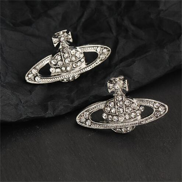 

Stud Flash Diamond Saturn Earrings Western Queen's Alloy Multi-color Optional