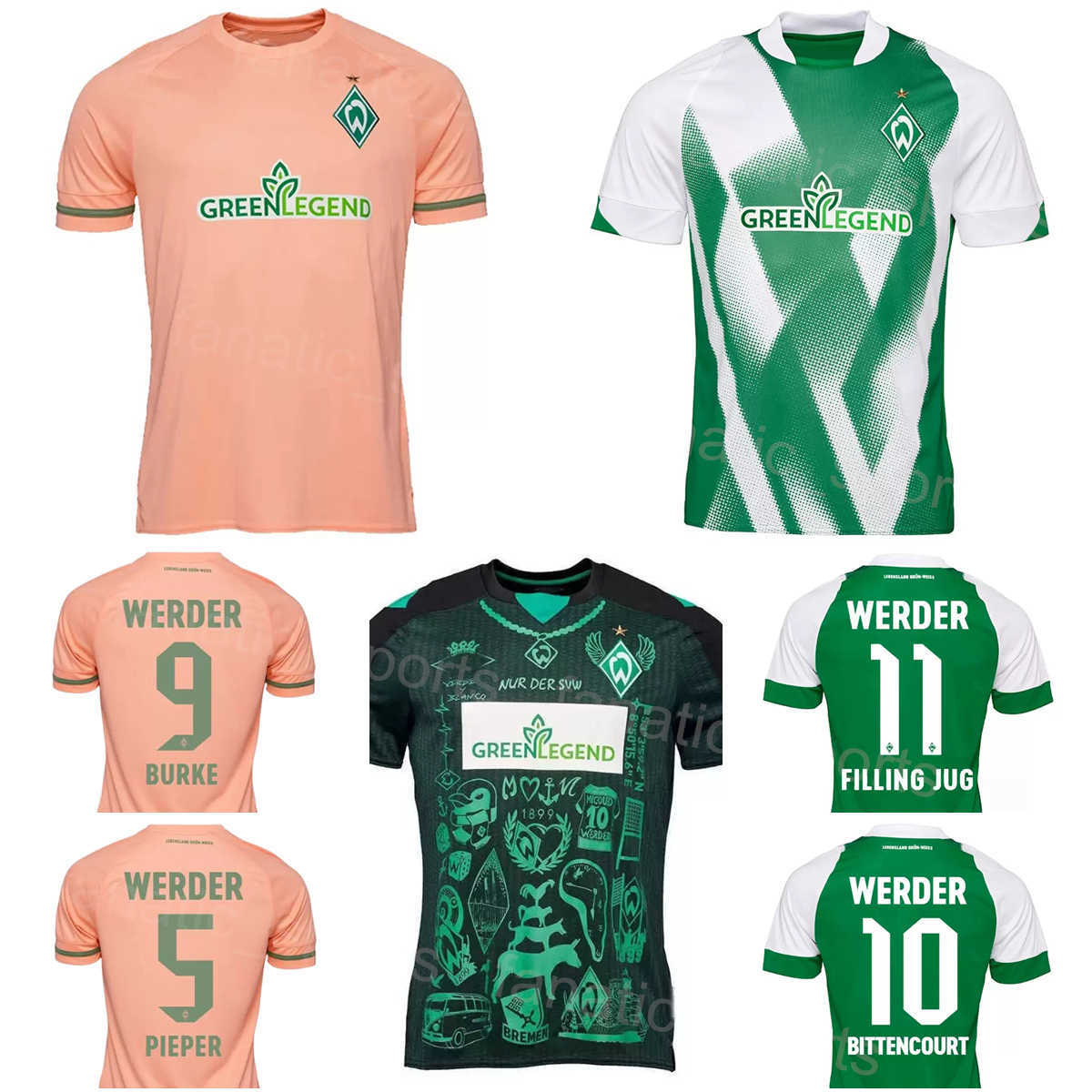 

22-23 Club SV Werder Bremen Soccer Jersey FULLKRUG BURKE BITTENCOURT BUCHANAN SCHMIDT FRIEDL PAVLENKA VELJKOVIC DUCKSCH WEISER STAGE Football Shirt Kits Color, With patch