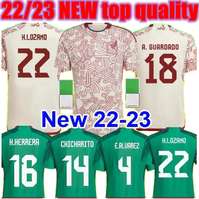 

Qatar 2022 Mexico Soccer Jerseys Thai Quality Customized Shirts Chicharito Carlos V H.Herrera R.Jimenez H.Lozano Tecatito G.Ochoa C.Salcedo E.Alvarez, Home