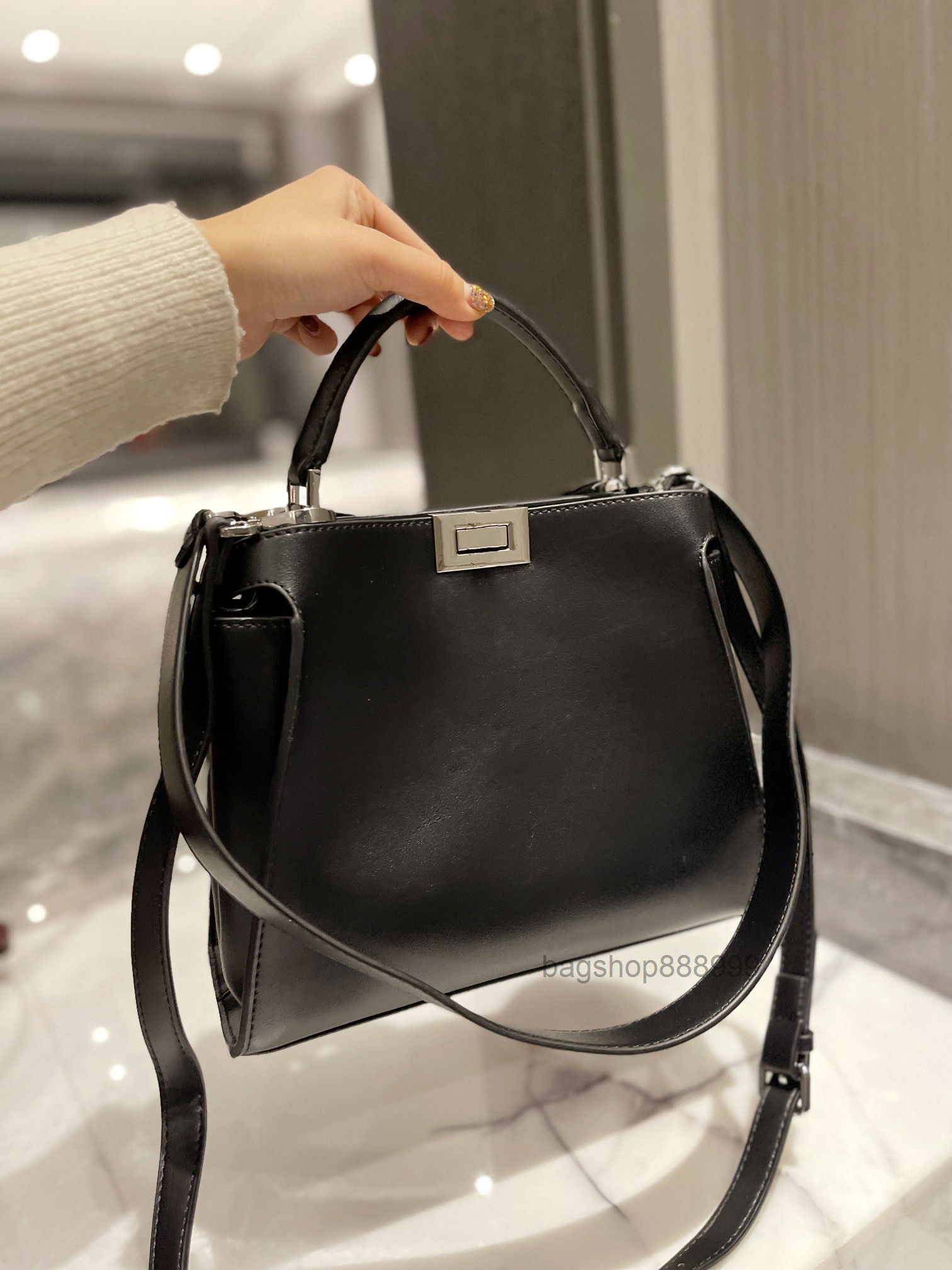 

Black Pu Leather Bags Versatile messenger bags shoulder bag simple monochrome fashion luxury Contracted Purse Lady Totes 2022 quality, Option 1
