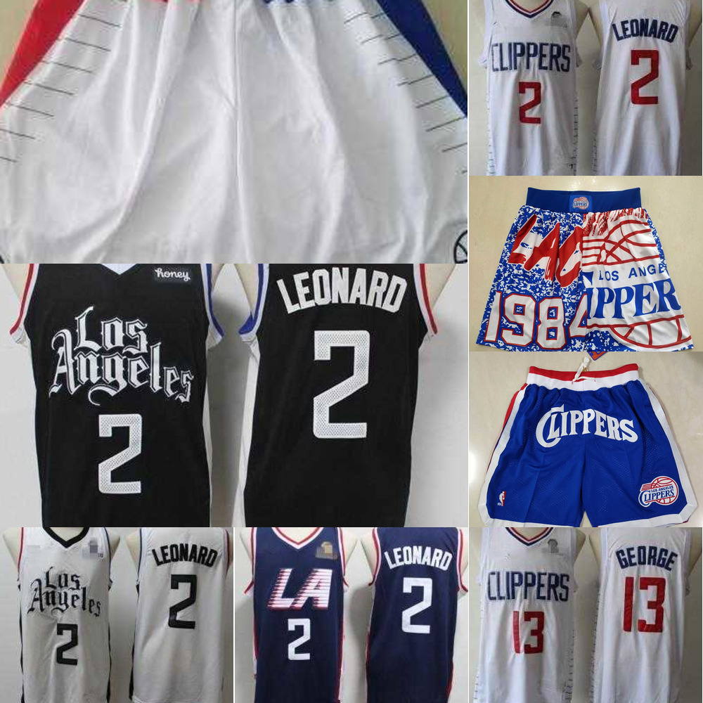 

Basketball Jersey Los Angeles''Clippers''Men Throwback Jersey Paul 13 George Kawhi 2''Leonard Basketball Shorts black navy, Color