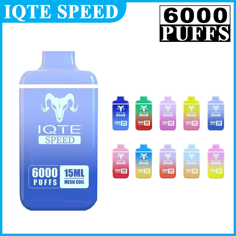 

Original IQTE Speed box 6000 Puffs Disposable E-Cigarettes 15ml 850mah 10 14 colors Pre-Filled Pod Mesh Coil Stick Vaporizer VS filex max 5000 Vape Pen