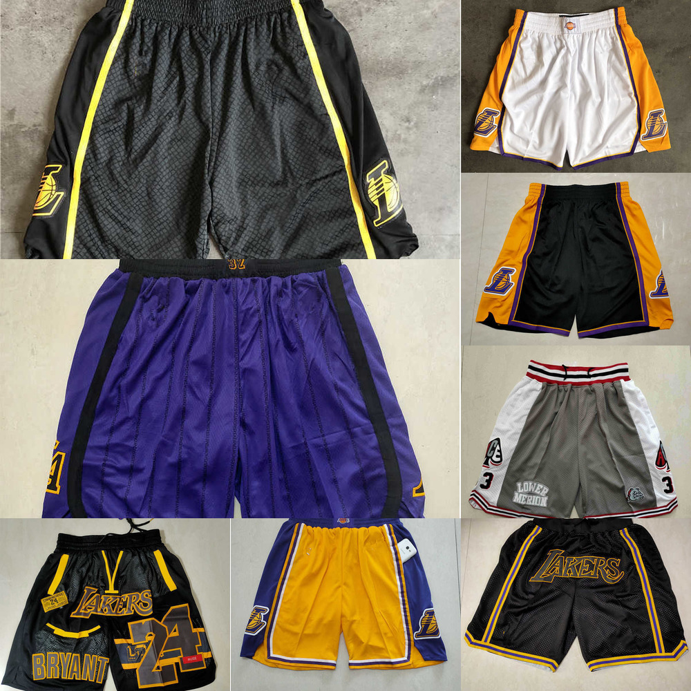 

Shorts pocket Los Angeles''Lakers''men Throwback Basketball red black, Color