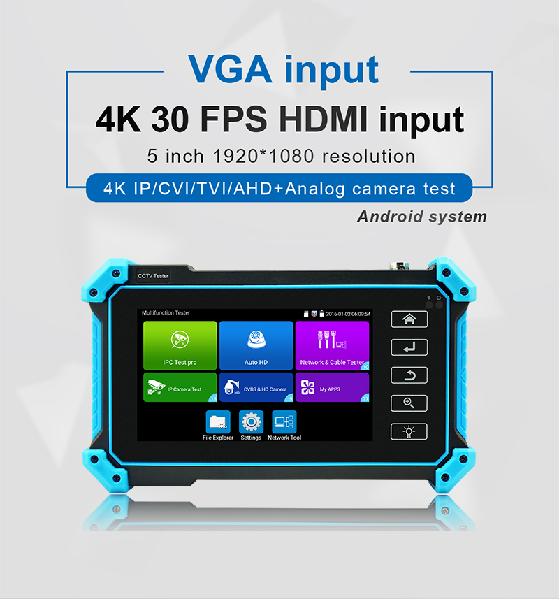 

5 Inch CCTV Tester Monitor Camera Tester HD CVI AHD TVI SDI IPC 5 in 1