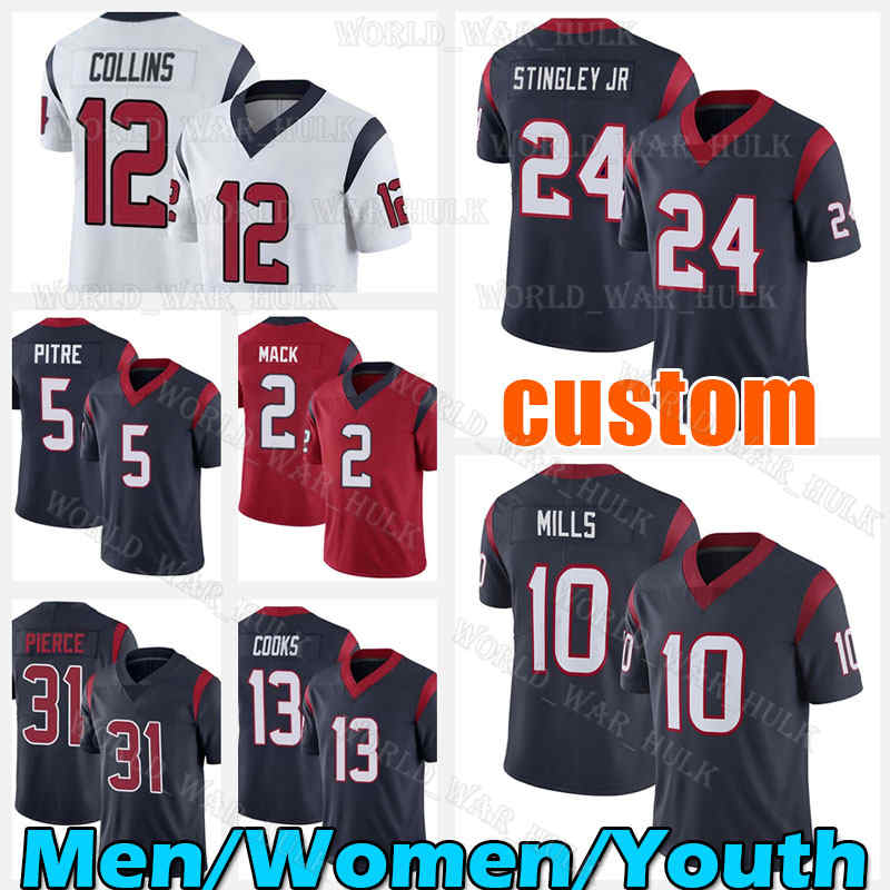 

24 Derek Stingley Jr. Jersey 5 Jalen Pitre Davis Mills Brandin Cooks Football Nico Collins Houston Texans Roy Lopez Dameon Pierce Phillip Dorsett Austin Deculus Green, Men custom (d z r)