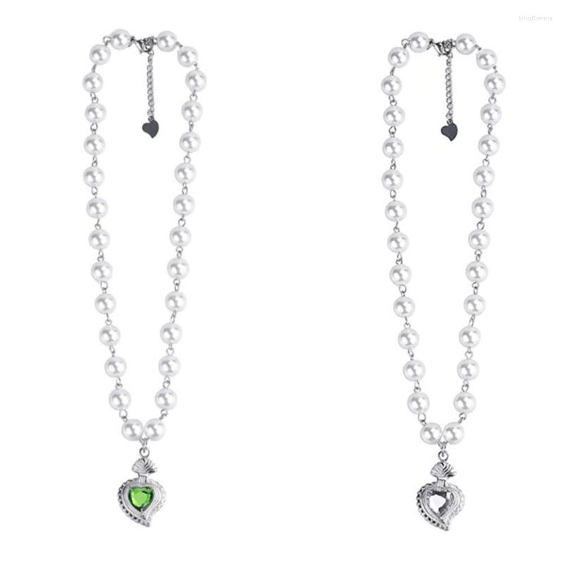 

Chains Stainless Steel Hip Hop Delicate The Heart Of Sea Pearl Street Dance Pendant Necklace Jewelry Women Men Gift