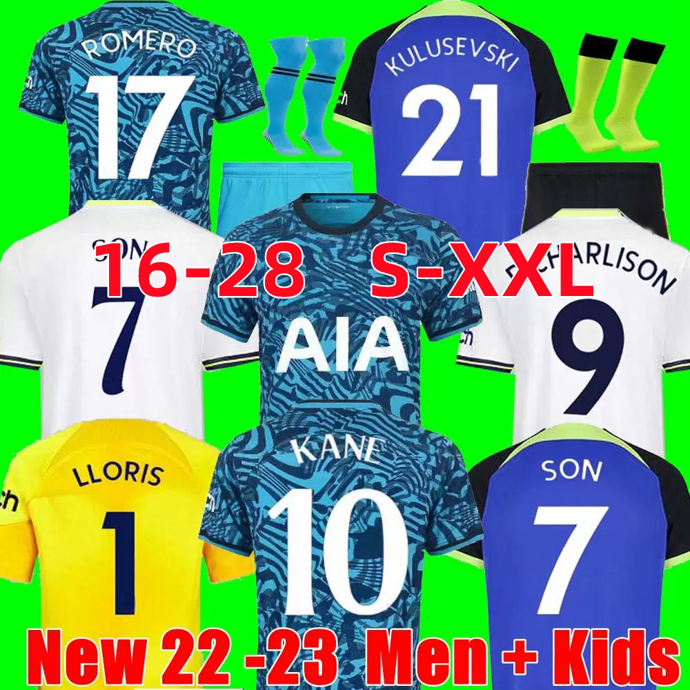 

Men KIDS 22 23 FANS TEES Soccer Jerseys 2022 2023 Football shirt third LUCAS Loris ROMERO PERISIC SPENCE KULUSEVSKI BENTANCUR KANE RICHARLISON LENGLET SKIPP, Bag
