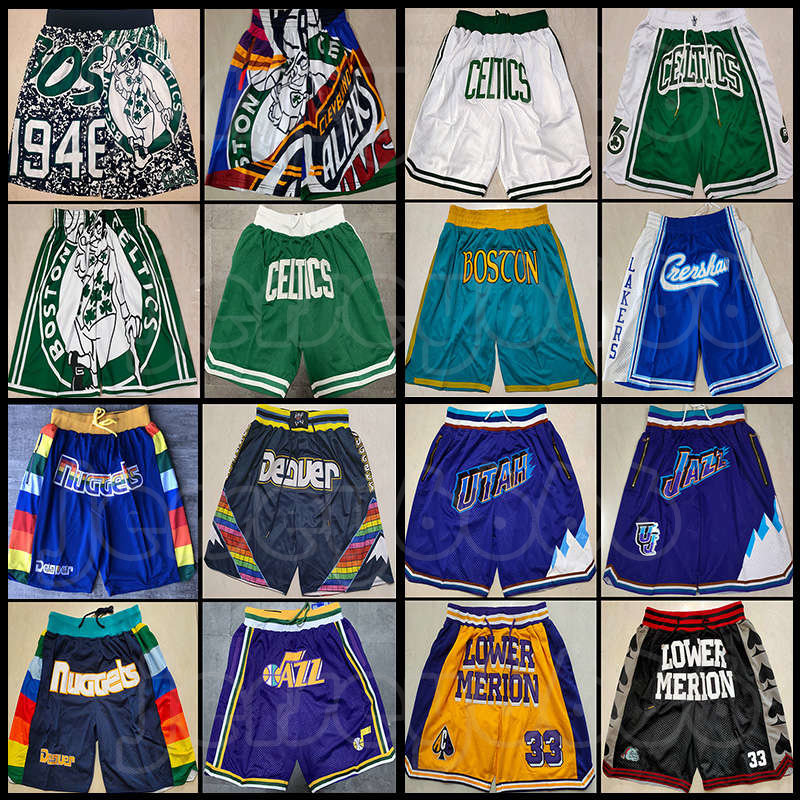 

Men Mesh Team Throwback Just Don Stitched Face Mesh Basketball Shorts pockets Mitchell ness Western Eastern Running Elastic Bostons Waist Celtices Zipper Wear Hip, Just shorts