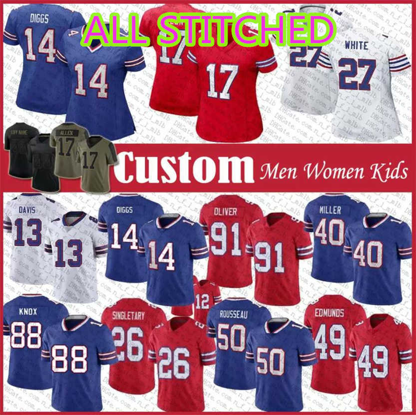 

Von Miller Josh Allen Jersey Stefon Diggs Buffalo''Bills''Kaiir Elam Custom Football Jerseys New Isaiah Tre'Davious White Tremaine Edmunds, As photo