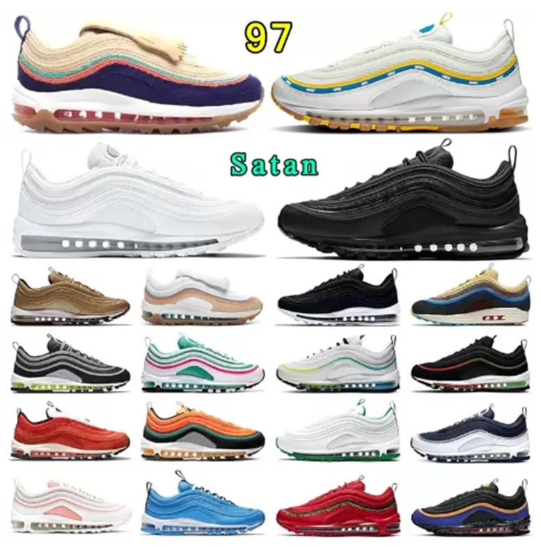 

Shoes Running Shoes Women Sneakers White Metallic Gold Silver Bullet Quality 3M Premium Air 2022 Max 97 Og Air Airmaxs 97S With Gift, Select shoe size