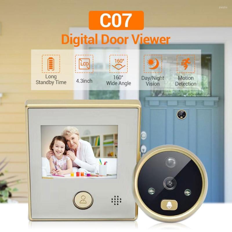 

Doorbells 2.8 Inch LCD Display 160 Degree Wide Angle 720p Visual Video Doorbell Long Time Standby Peephole Viewer Door Camera