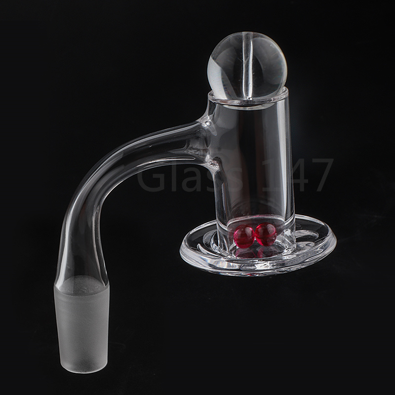 

Fully Weld Smoking Nails Blender Quartz Banger 20mm OD Beveled Edge with Galss Cap Ruby Pearls Set for Glass Water Pipes Bongs Dab Rigs