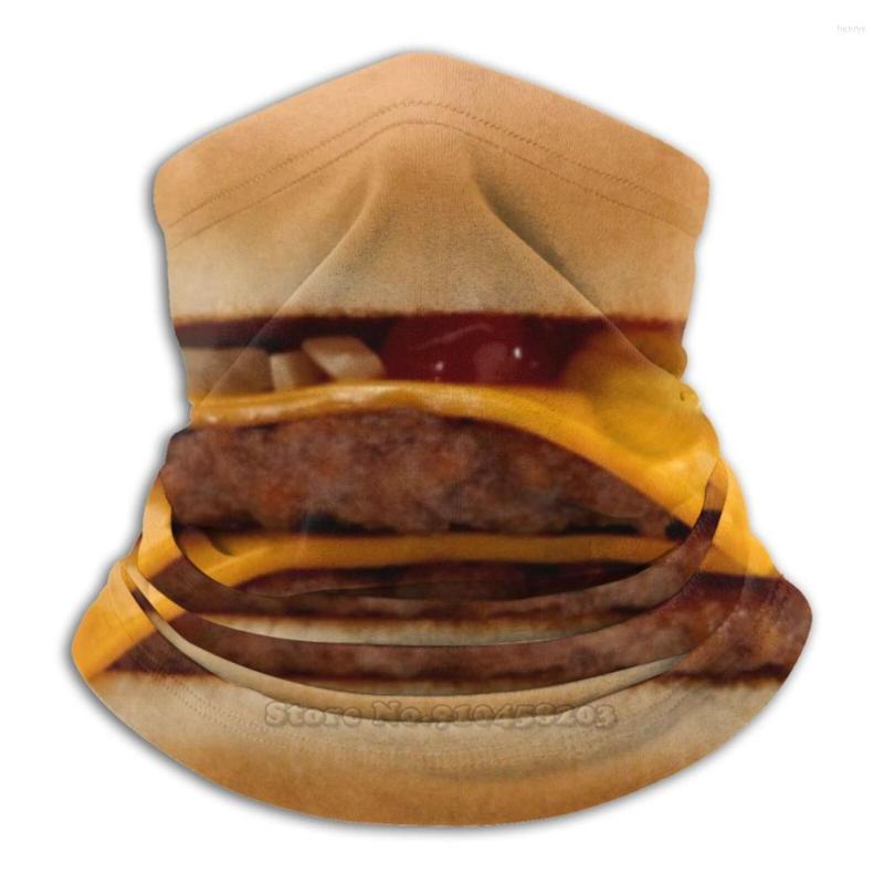 

Scarves Double Cheeseburger Microfiber Neck Warmer Bandana Scarf Face Mask Mcdouble Burger Hamburger Fast Food