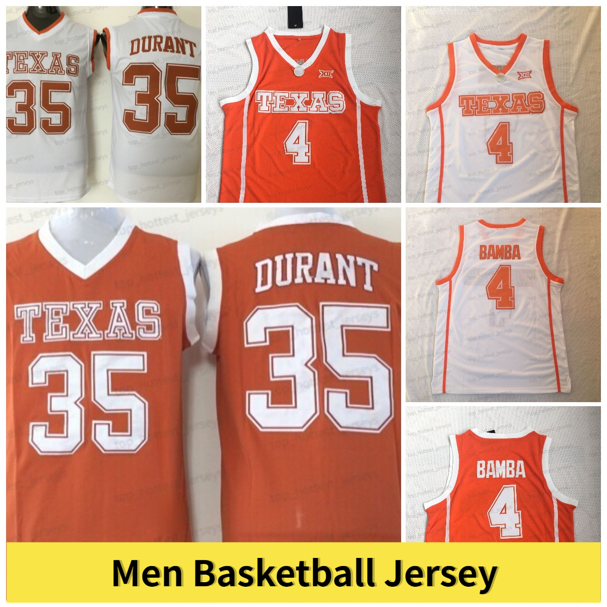 

Texas Longhorns 35 Kevin Durant Basketball Jersey 4 Mo Bamba Orange White NCAA College Stitched Jerseys Mens, Men jersey