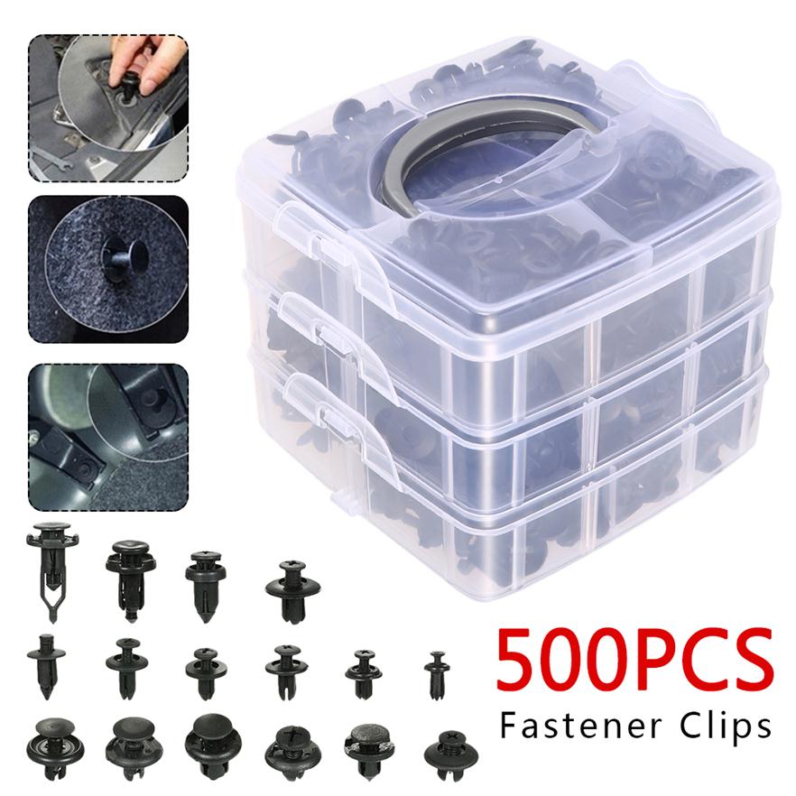 

500PCS Car Plastic Clips Car Fasteners Door Trim Panel Auto Bumper Rivet Retainer Push Engine Cover Auto Fastener Clips270U