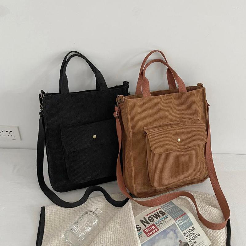

Evening Bags Winter Casual Women Crossbody Vintage Corduroy Large Capacity Top Handle Handbags Female Shoulder Messenger, Green