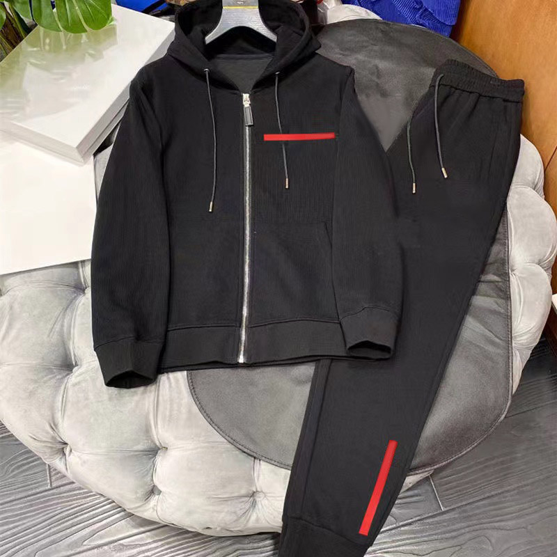 

Designer Mens hooded sportwear tracksuits prada long sleeve cardigan zipper casual letter sweatshirt Loose mens causal XXL pradas, Hi